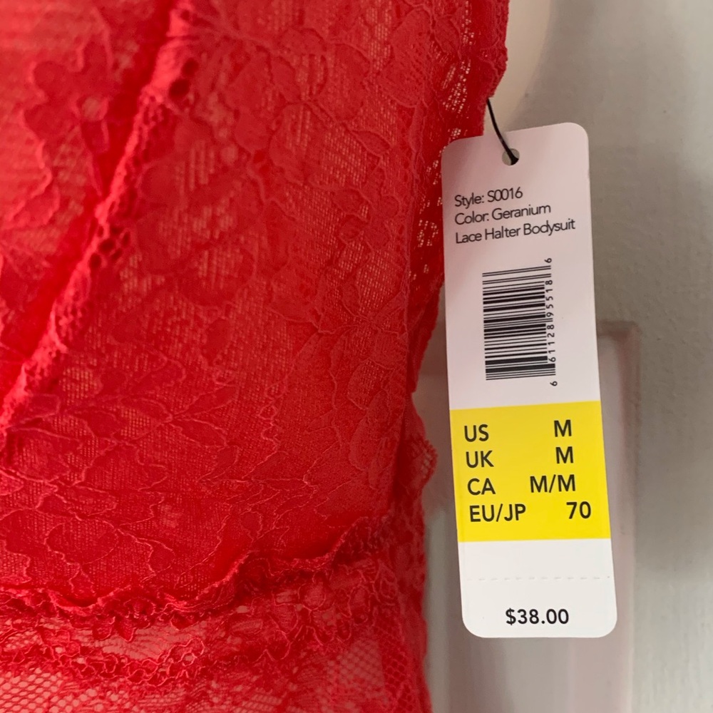 Sam Edelman Lace Bodysuit Women Color Geranium Size M - Picture 7 of 8
